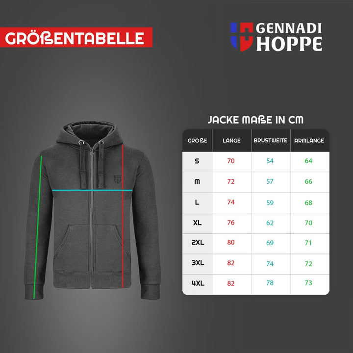 Gennadi Hoppe Herren Sweatjacke Kapuzenjacke mit Baumwolle Sport &amp; Freizeitjacke M Dunkelgrau, M Dun
