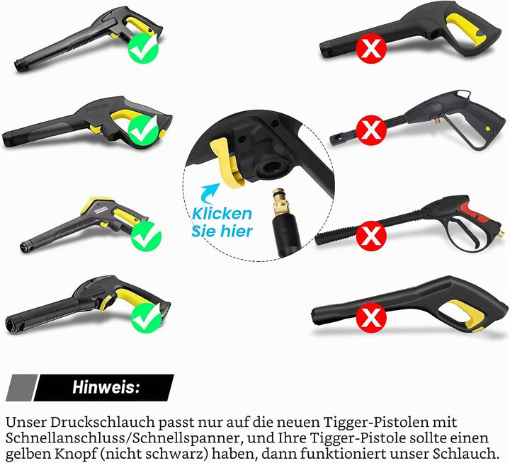 Emoobin 10M Ersatz-Hochdruckschlauch-Verlängerungsschlauch für Karcher K-Serie K2 K3 K4 K5 K6 K7 Hoc
