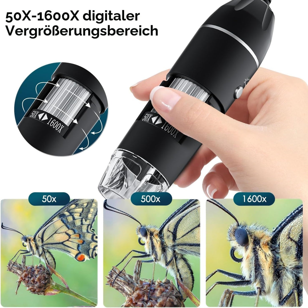 USB Digital Mikroskop, SKYBASIC handgeführte HD-Inspektionskamera mit 50- bis 1600-facher Vergrösser