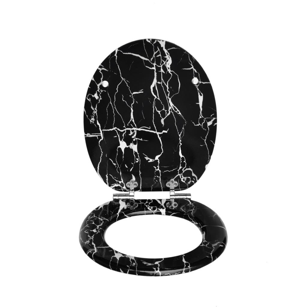 MDF-Toilettensitz mit Soft-Close-Mechanismus, O-förmiger Toilettensitz mit verstellbaren Scharnieren