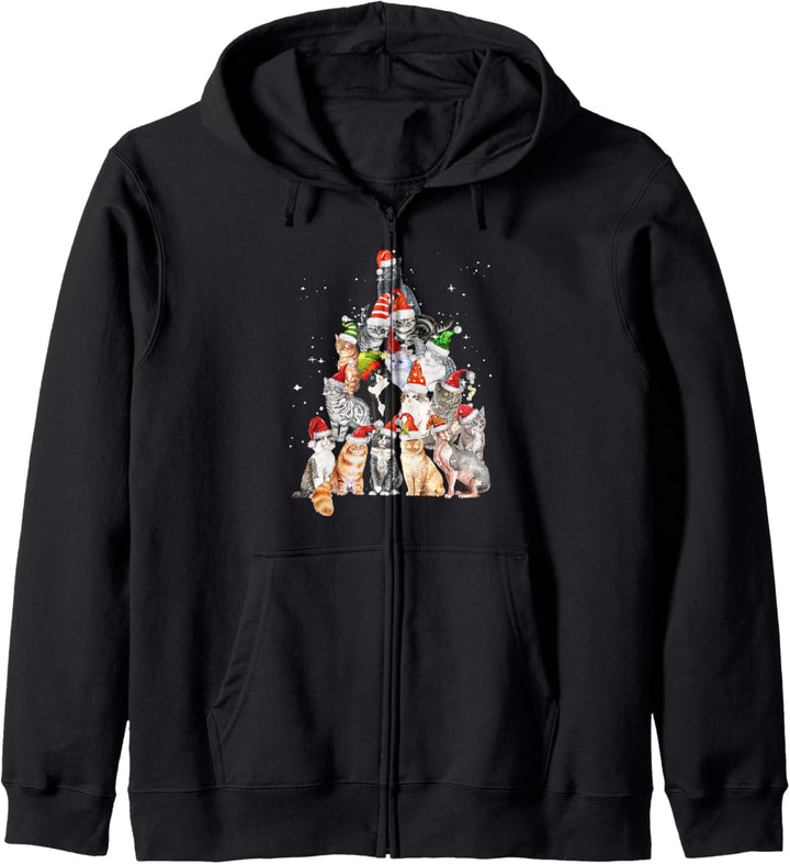Cats For Everybody Christmas Cats Xmas Meow Christmas Kapuzenjacke
