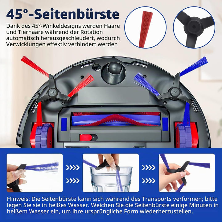 18 Stück Ersatzteile für Dyson Spot+ Scrub AI Roboter-Staubsauger, 2 Hauptbürsten, 2 Rollmopp, 8 Sei