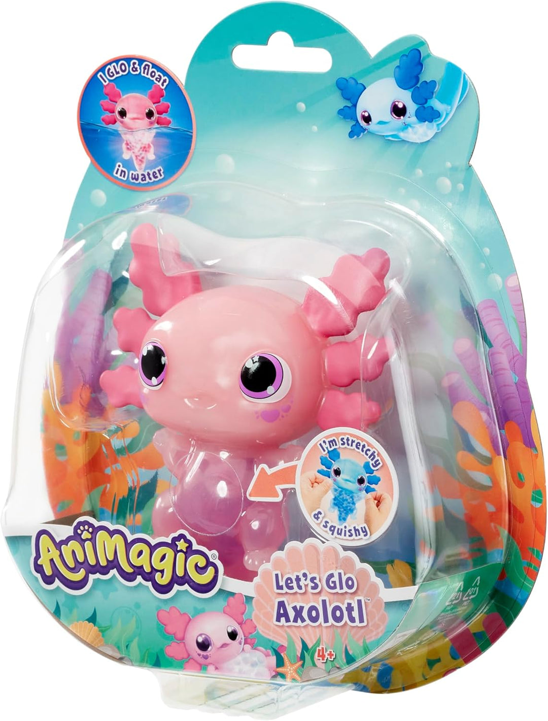 Animagic Let’s Glo Axolotl – Rosa, Elektronisches & Leuchtendes Haustier Kinder ab 4 Jahren, Sensori