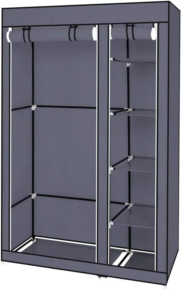 LEADZM Kleiderschrank, Faltschrank Stoffschrank Faltbare Garderobe Canvas mit Reissverschluss, Fäche