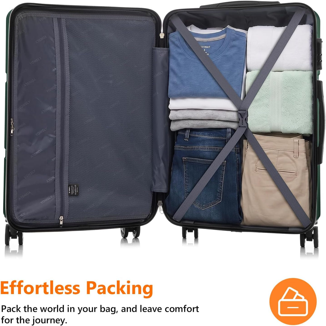 Gepäck, Trolley Suitcase Reisekoffer, Rollkoffer Handgepäck, Kabinenkoffer mit 4 Rollen 360°, Hartsc