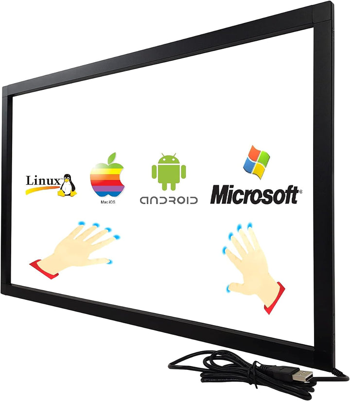 Deyowo 27 Zoll Infrarot-Touchscreen-Rahmen, IR-Touchscreen-Overlay, Touchscreen-Panel, Freier Treibe