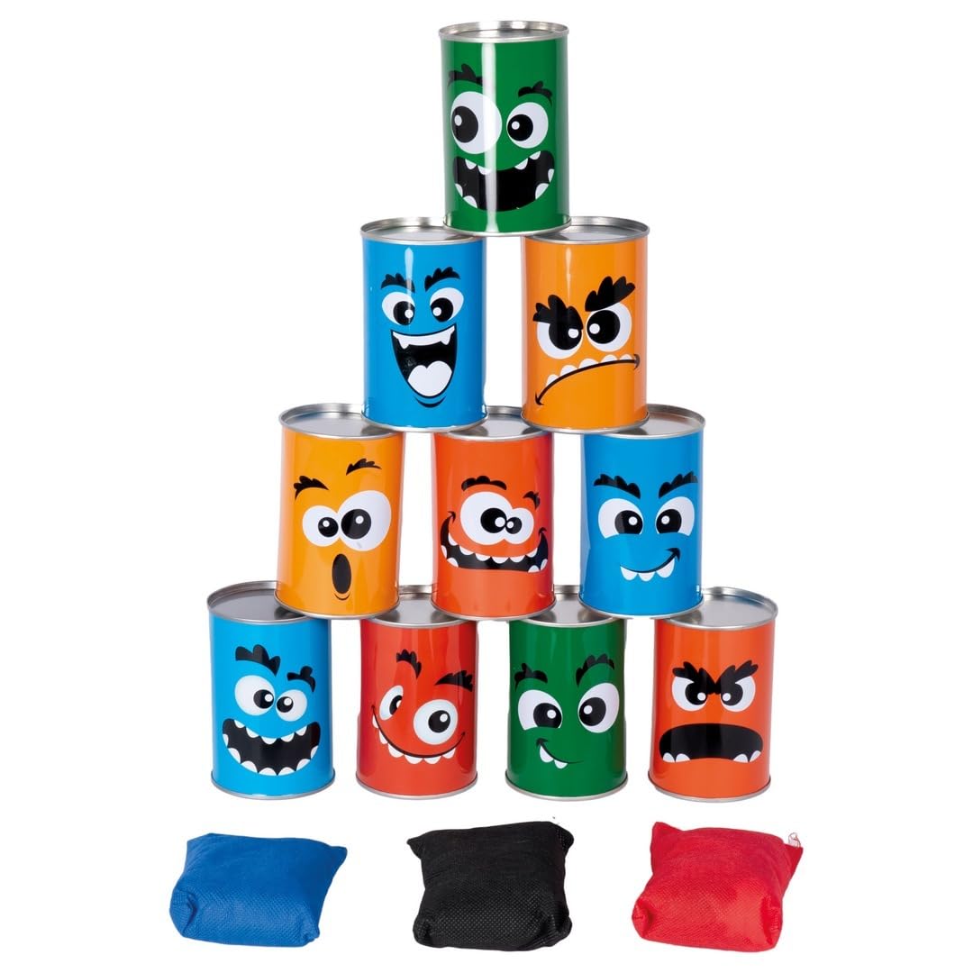 P’TIT Clown - Dosenwerfen Spiel - Geschicklichkeitsspiel für Kinder und Erwachsene - mit 10 Dosen un