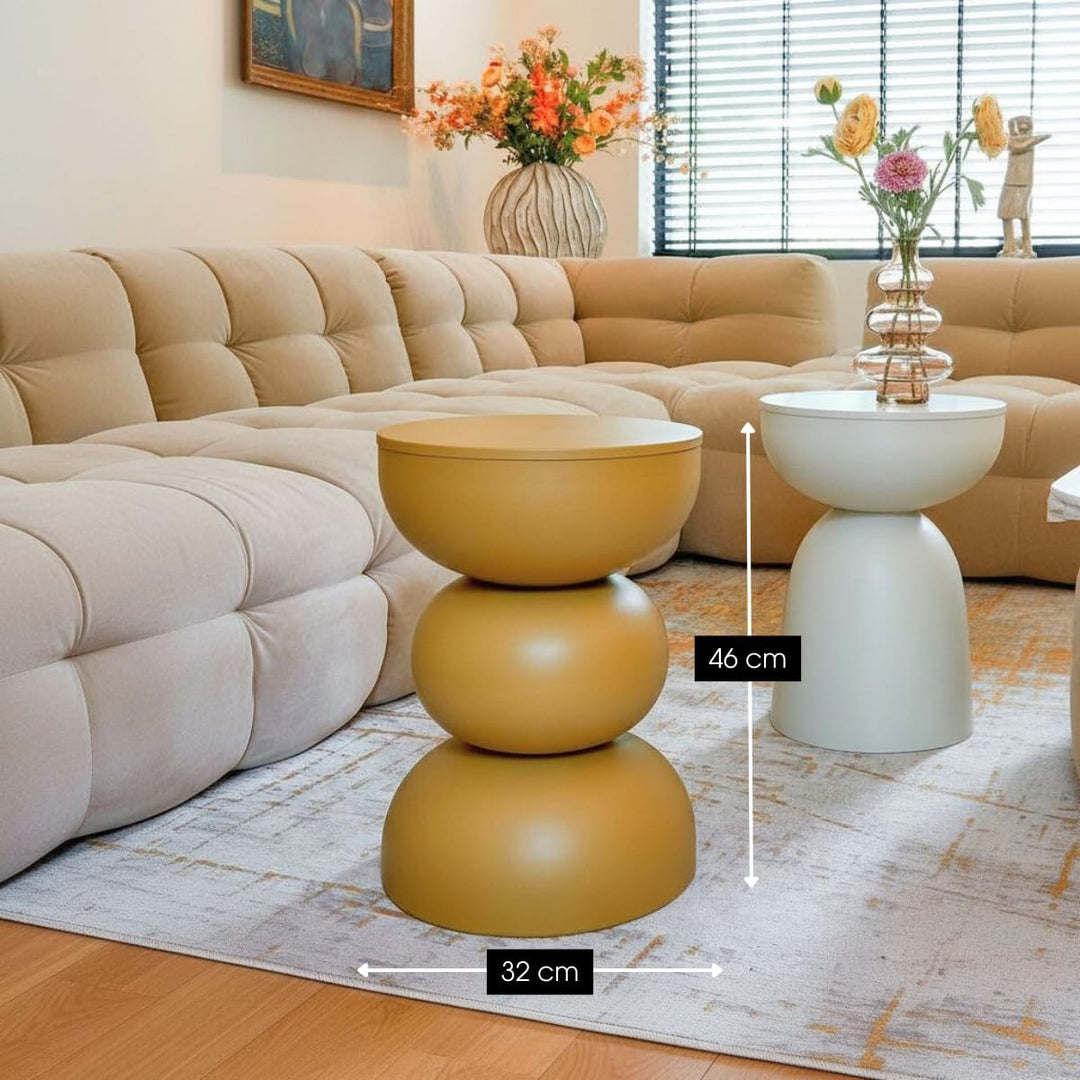 MICA Decorations Luna Beistelltisch – Beistelltisch Rund H46 x Ø32 cm – Wohnzimmer Tisch oder Nachtt