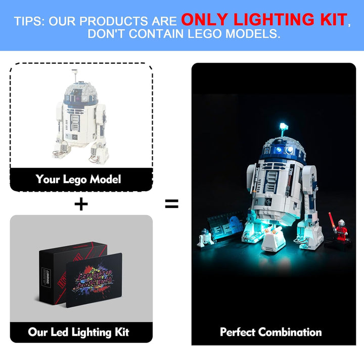 LocoLee Licht Kompatibel mit Lego R2-D2 Droid, Nur Lichter Set - Kein Modell, Licht BeleuchtungSet C