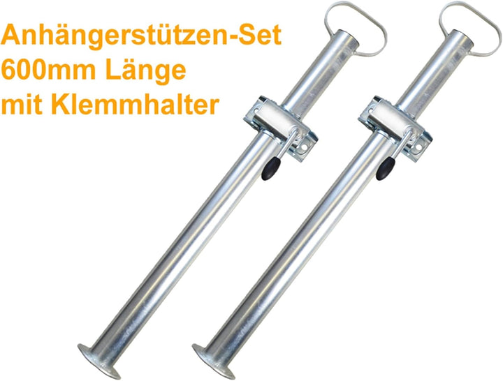 The Drive | 2X Anhänger Stützen mit Klemmhalter für PKW-Anhänger | Stelzfuss | Fallstützen | Anhänge