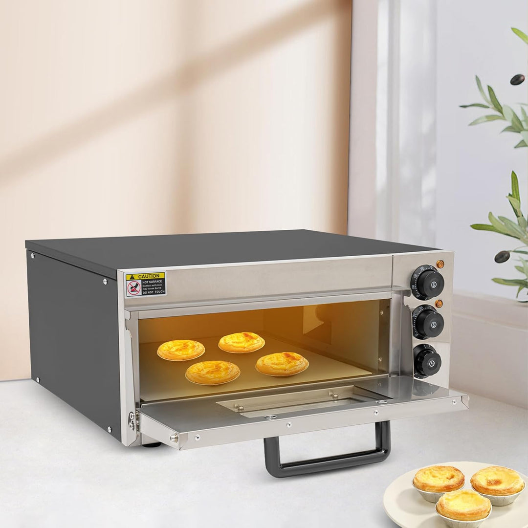 20L Pizzaofen Elektrisch, Pizza Ofen Edelstahl Pizzaofen, Kommerzieller Pizza Ofen 2000W, Pizza-Ofen