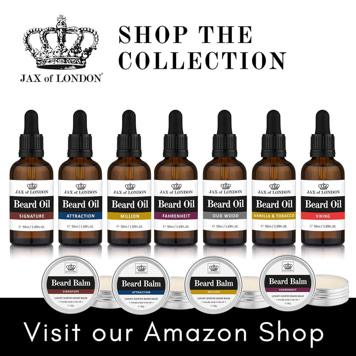 Jax of London Attraction Bartbalsam und Bartöl für Männer, Combo 60 g Bartbalsam und 10 ml Bartöl, B