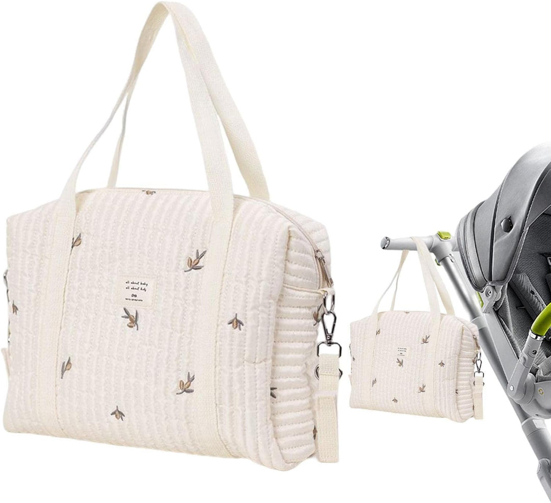 Stickerei Wickeltasche - Stilvolle, Langlebige Baumwoll-Tasche Mit Grosser Kapazität für Baby, Tragb