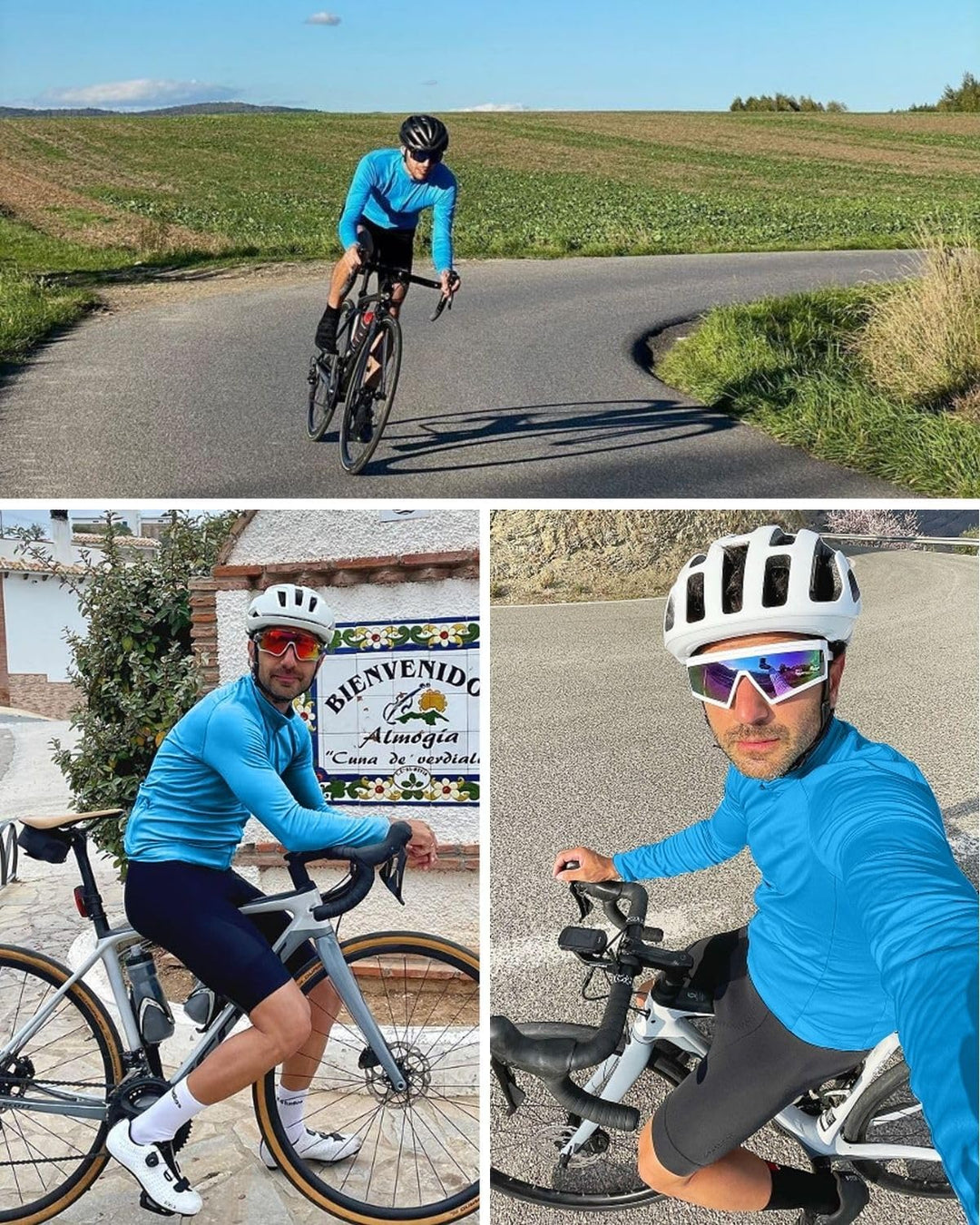 Wulibike Radtrikot Herren Langarm - Rennrad Trikot Reissverschluss mit Taschen, Frühling Herbst Atmu