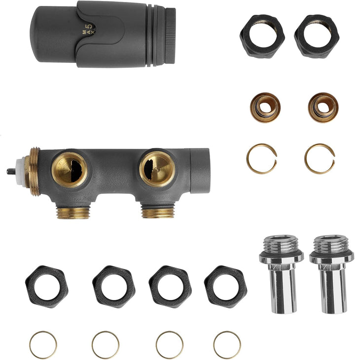 S SIENOC H-Ventil Anschlussgarnitur Mittelanschluss/Radiator Valves Thermostat Für Badheizkörper Mit