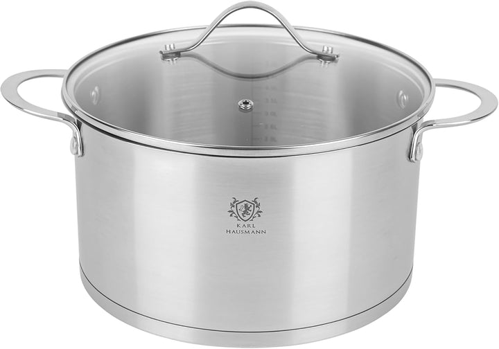 Edelstahl Topf - 3.6L - Ø 20 cm - Kochtopf Induktion für alle Herdarten Geeignet - Edelstahltopf mit