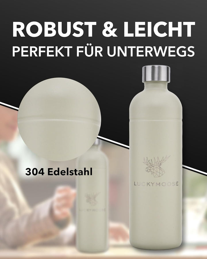 Luckymoose Infinity 4x Edelstahlflaschen Wassersprudler 1,25L – Kompatibel mit der LM Infinity Serie