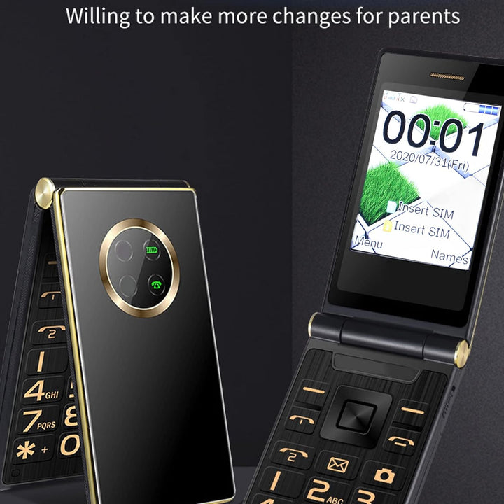Senioren Klapptelefon, Entsperrt 3G SOS Big Button GSM Handy Klapptelefon 2,8 Zoll LCD und Prominent