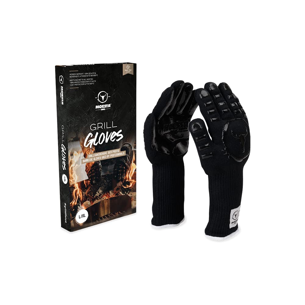 Moesta-BBQ 10375 - GrillGloves No.1 Grösse L/XL für Profis - Bis 500°C hitzebeständiger Grill- / Ofe