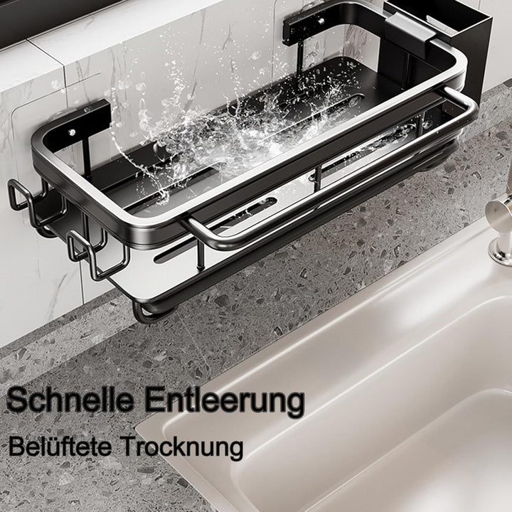 Küche Spülbecken Organizer Schwammhalter mit Abflusspfanne Küchen Spüle Organizer mit Spültuchhalter