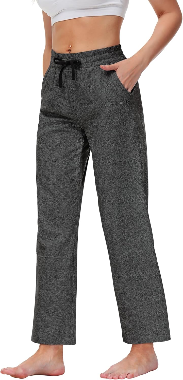 Butrends Damen Jogginghose Baumwolle mit offenem Boden Yoga Sporthose Hohe Taile Trainingshose Loung