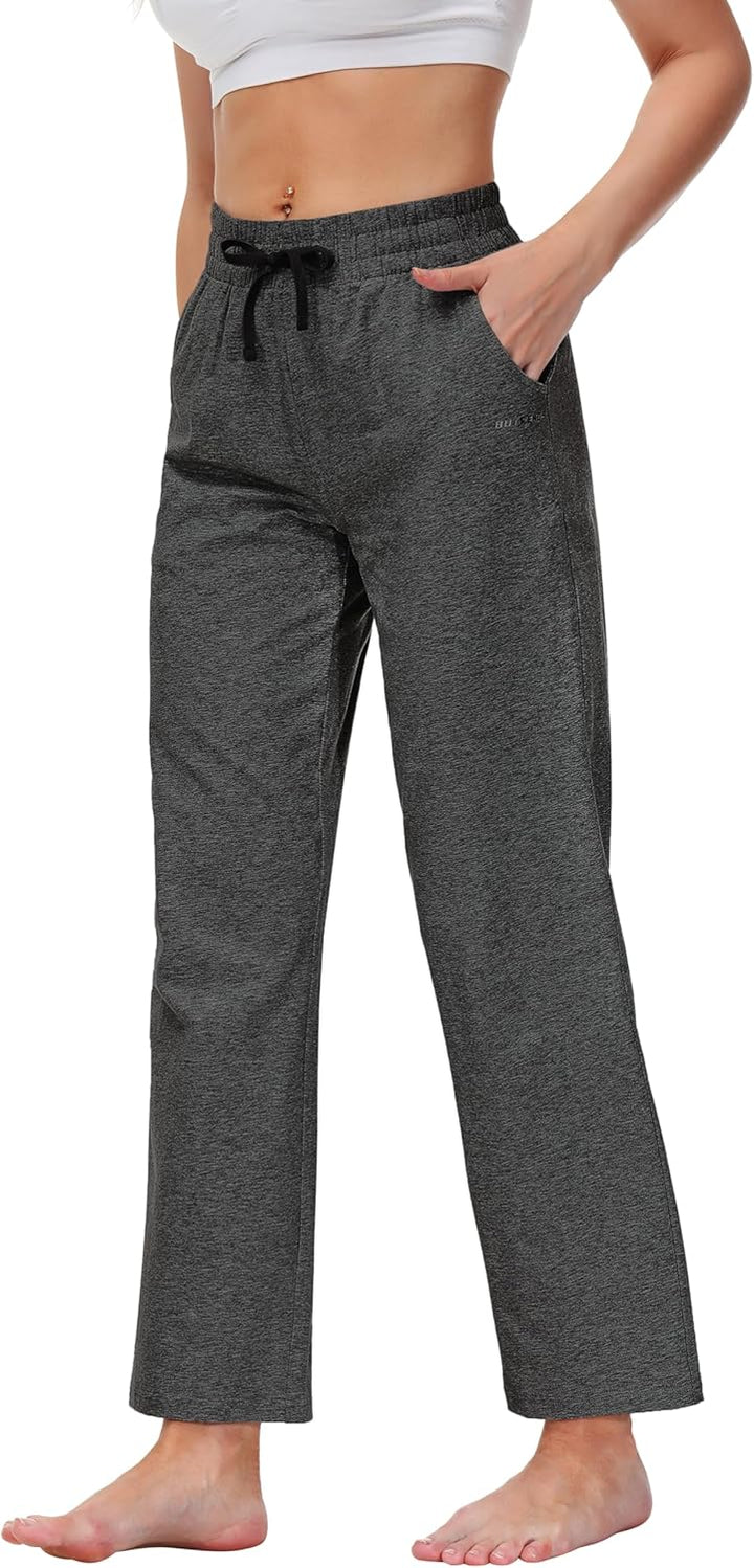 Butrends Damen Jogginghose Baumwolle mit offenem Boden Yoga Sporthose Hohe Taile Trainingshose Loung