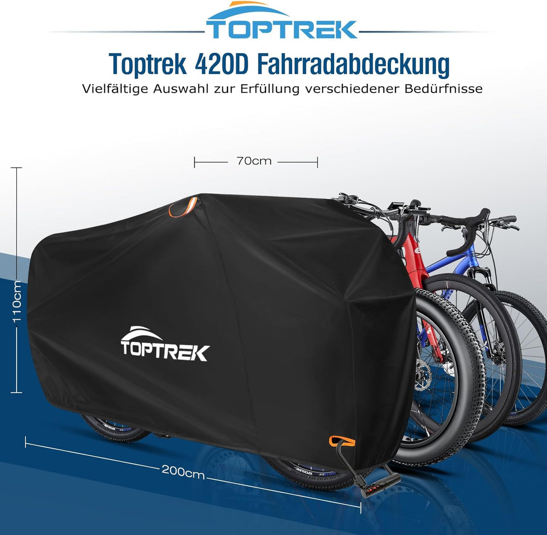 toptrek Fahrradabdeckung wasserdicht, Fahrradgarage 420D Hochwertige Qualität Oxford-Gewebe, Regensc