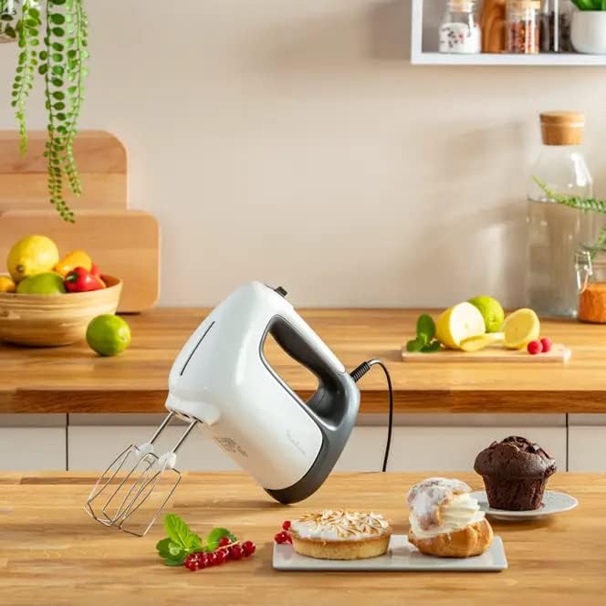 Moulinex HM462110 Prep'Mix Handmixer, Leistung 500 W, Schneebesen und Knethaken aus Edelstahl, 5 Ges