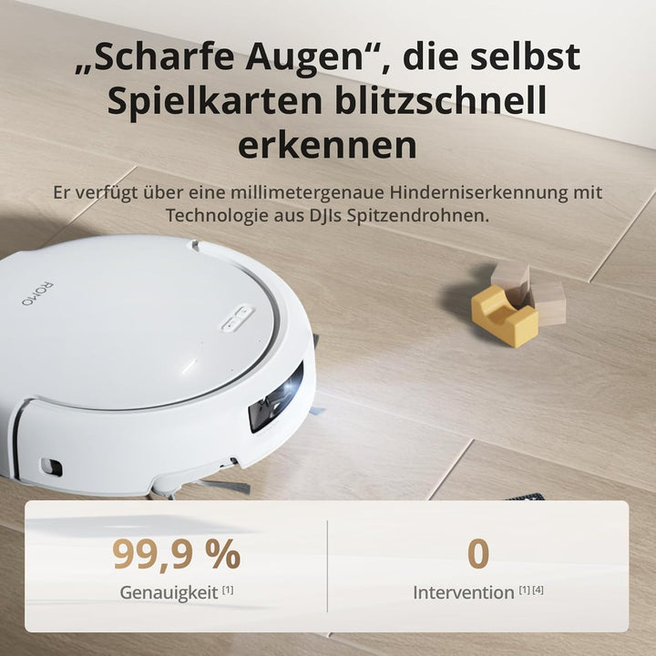 DJI ROMO S Saugroboter mit Wischfunktion, 25.000 Pa Saugkraft, Hinderniserkennung auf Drohnen-Niveau
