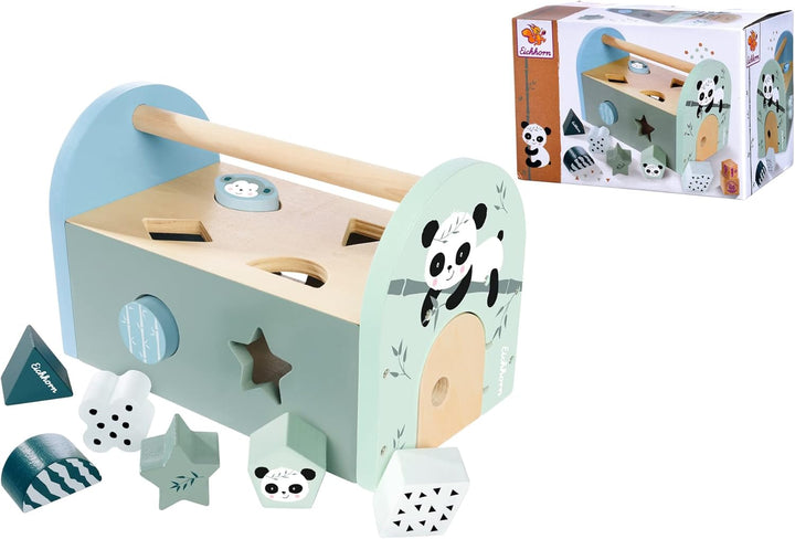 Eichhorn - Panda Linie - Steckbox, Steckspielzeug inkl. 8 verschiedenen Steckbausteinen & - Nachzieh