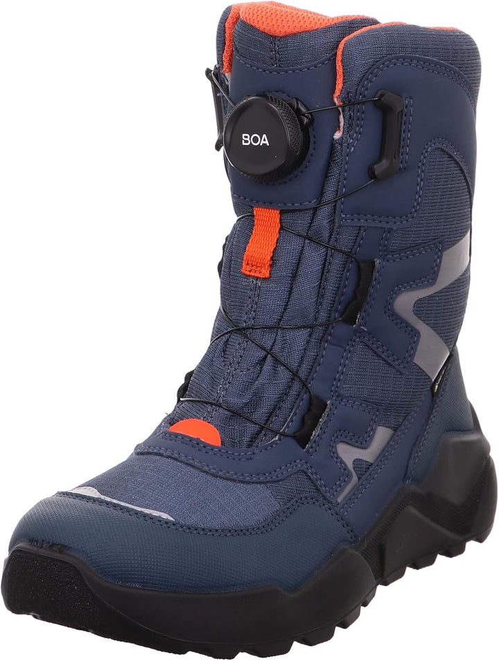 Superfit Jungen Rocket Warm Gefütterte Gore-tex Schneestiefel 34 EU Weit Blau Orange 8000, 34 EU Wei