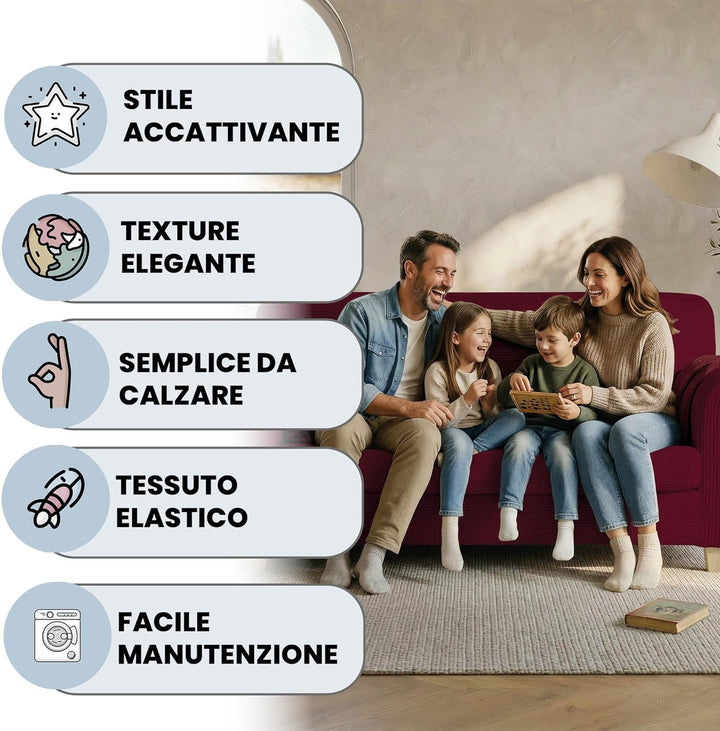 Sogni e capricci Leslie elastische Couchüberzüge, Bordeaux, 2 Plätze 2 Plätze Bordeaux, 2 Plätze Bor