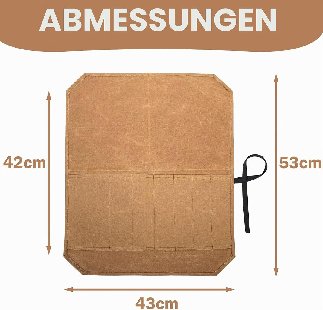 Professionelle Kochmesserrolle, Aufbewahrungstasche für Küchenmesser, gewachstes Segeltuch, Mehrzwec