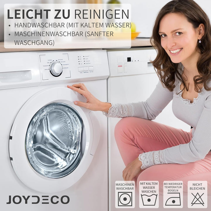 Joydeco Blickdichte Vorhänge mit Ösen Gardinen 2 Stück H 245 x B 140 Verdunkelungsvorhang Hellbeige