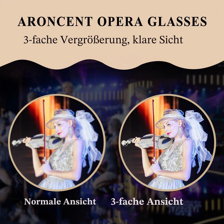 Aroncent Fernglas 3 X 25 kompakte Ferngläser mit Griff Damen Metall Teleskop für Wandern Sightseeing