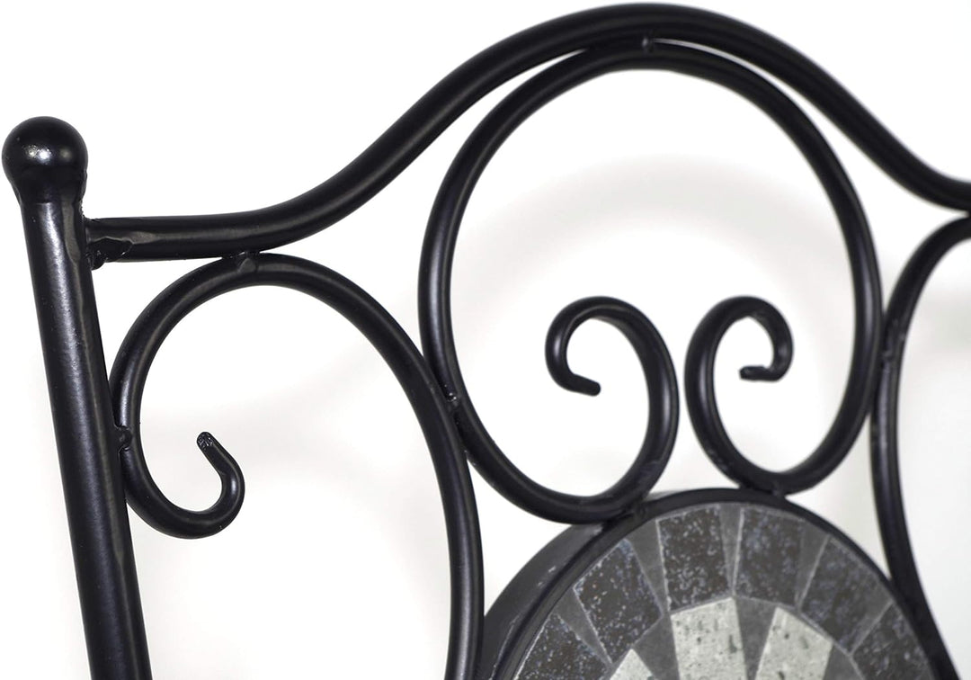 Kobolo Gartenstuhl Klappstuhl Mosaikstuhl Metallstuhl - Höhe 88 cm - grau- für Innen- und Aussenbere