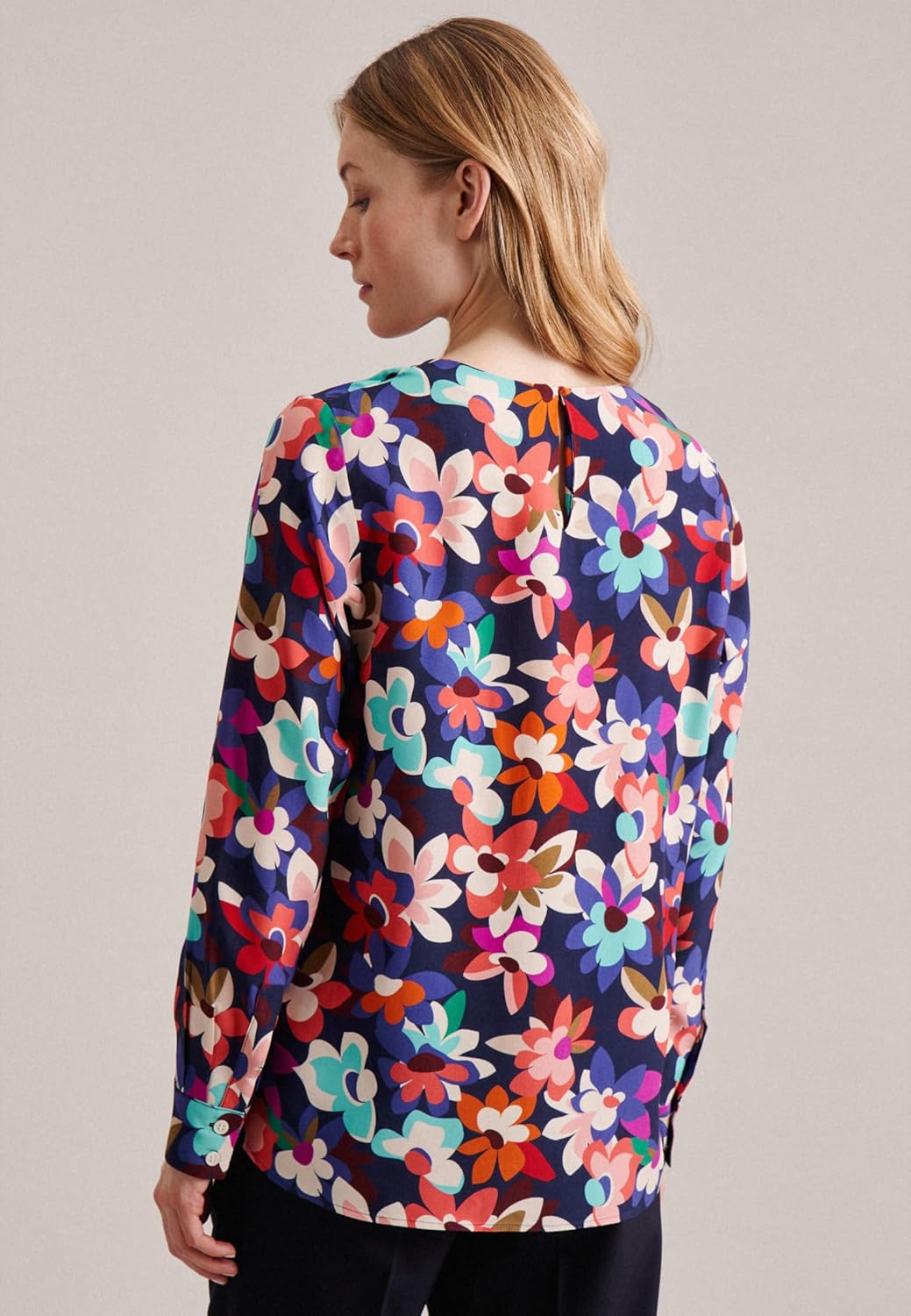 Seidensticker Damen Regular Fit Langarm Bluse 36 Blau, 36 Blau