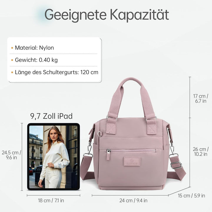 DIRRONA Beiläufig Damen Umhängetasche Multi Pocket Multi Fach Crossbody Bag Mittelgrosse Umhängetasc