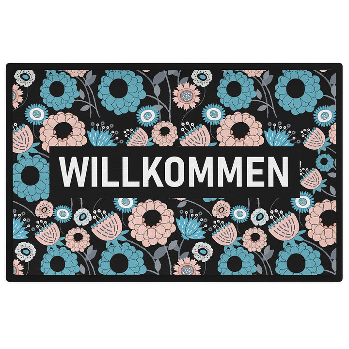 Trendation - Willkommen Fussmatte Grafik Schmutzfangmatte Geschenk Aussen Innenbereich 60x40 cm Wasc