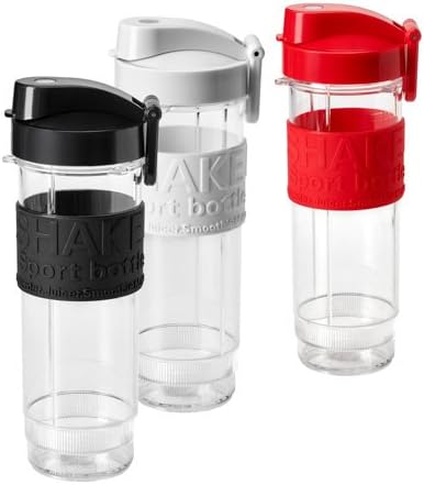 CONCEPT Hausgeräte sm3380 Smoothie Maker "Active-Smoothie" mit 3 Trinkflaschen, 500 W, weiss Weiss 3