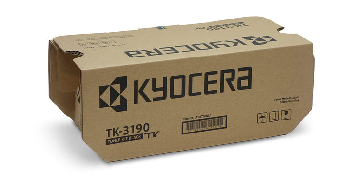 Kyocera TK-3190 Schwarz inkl. Resttonerbehälter. Original Toner-Kartusche 1T02T60NL1. Kompatibel für