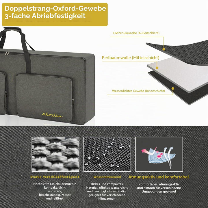 AKOZLIN Tasche für 76 Tasten, tragbar, langlebig, gepolstert, universal, wasserdicht, Oxford-Stoff,