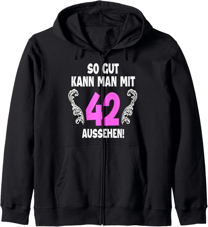 42 Jahre Tshirt Frauen Jahrgang 1980 Geboren 42. Geburtstag Kapuzenjacke