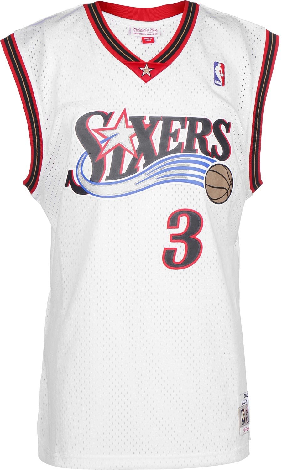 Mitchell & Ness Allen Iverson #3 Philadelphia 76ers 2000-01 Swingman NBA Trikot Weiss XL, XL