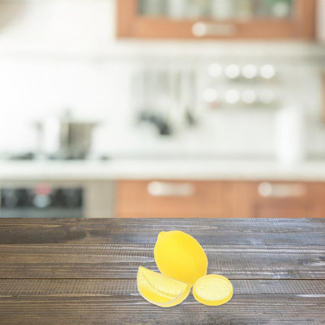 21 Stück Künstliche Zitronen und Scheiben: Deko Obst für Fotografie - Lebensechte Plastikfrüchte für