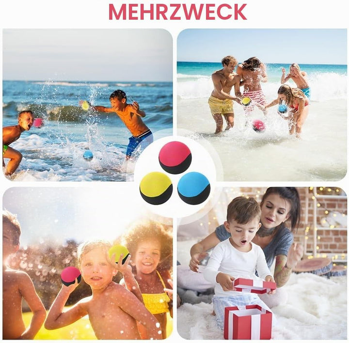 Wasserspringball, 3 Stück Wasserball Wasser Flummi Springender Ball auf Wasser, Schnelltrocknender L