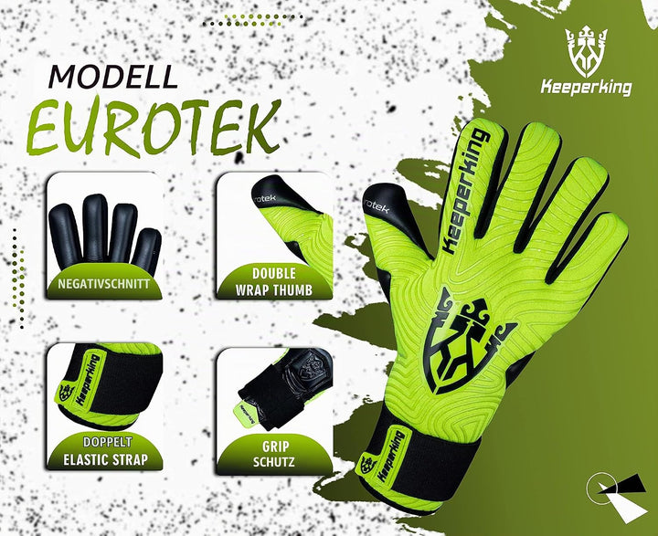 Keeperking Torwarthandschuhe für Erwachsene Fussballhandschuhe Herren Innennaht Profi Premier Grip 4