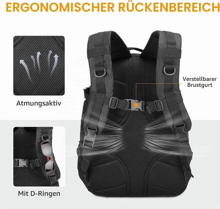 HUNTVP Militär Rucksack 30L 35L Taktischer Rucksack 30L 35L Wanderrucksack Herren Bundeswehr Rucksac