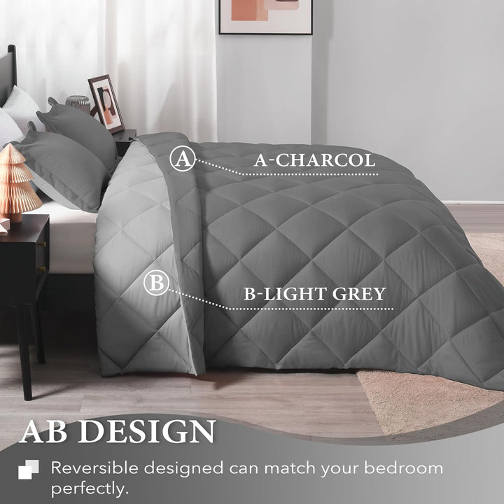 downluxe Bettwäsche-Set für King-Size-Betten, weiches Bettwäsche-Set für alle Jahreszeiten, 1 Bettde