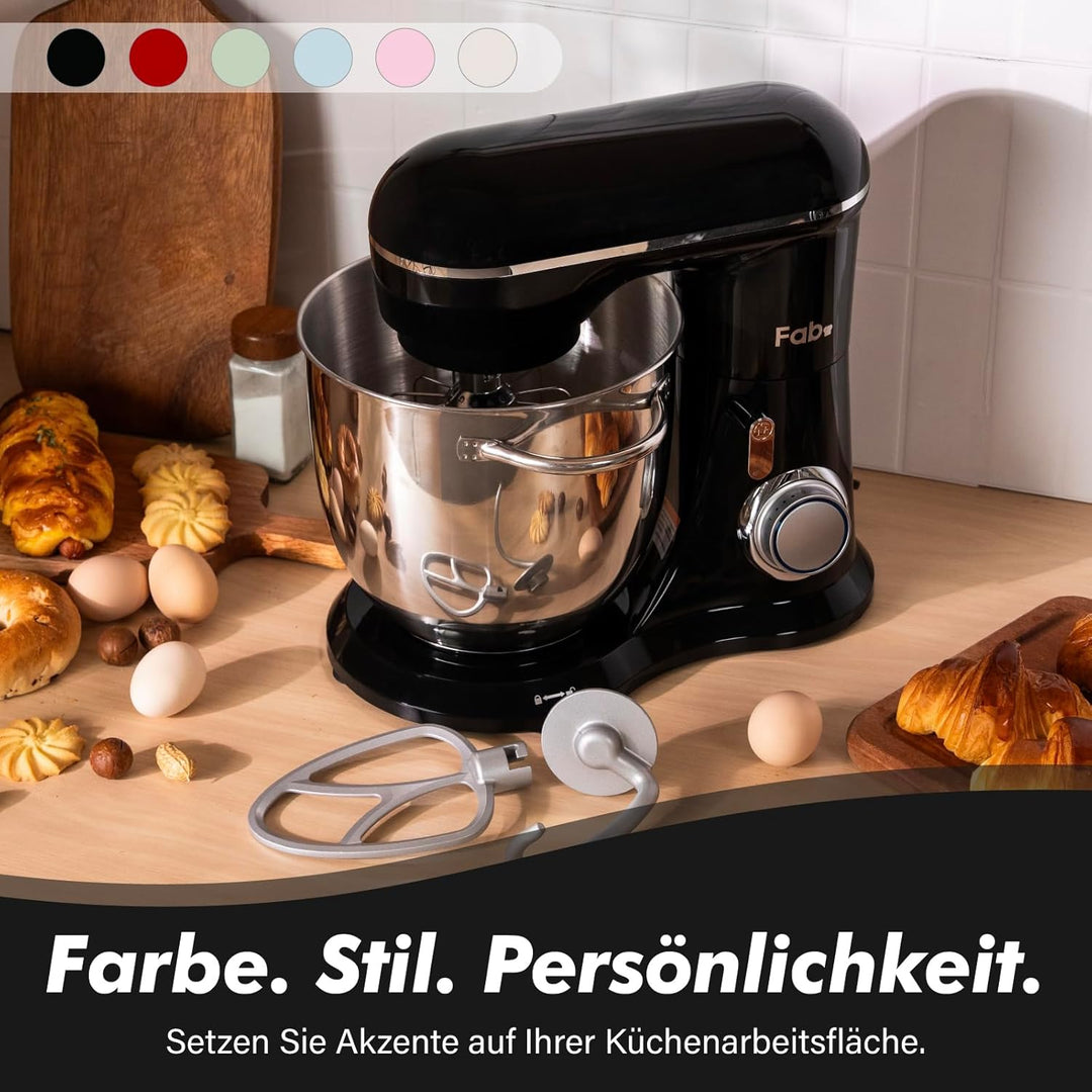 Kitchen in the box Küchenmaschine 1300W, 6L Knetmaschine Teigmaschine für Heimbacken, 10 Geschwindig